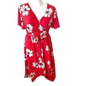 Tua Plus Women's Size 3X Pink Floral High Low Dress
